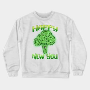 HAPPY New Year Healthy Funny Broccoli Crewneck Sweatshirt